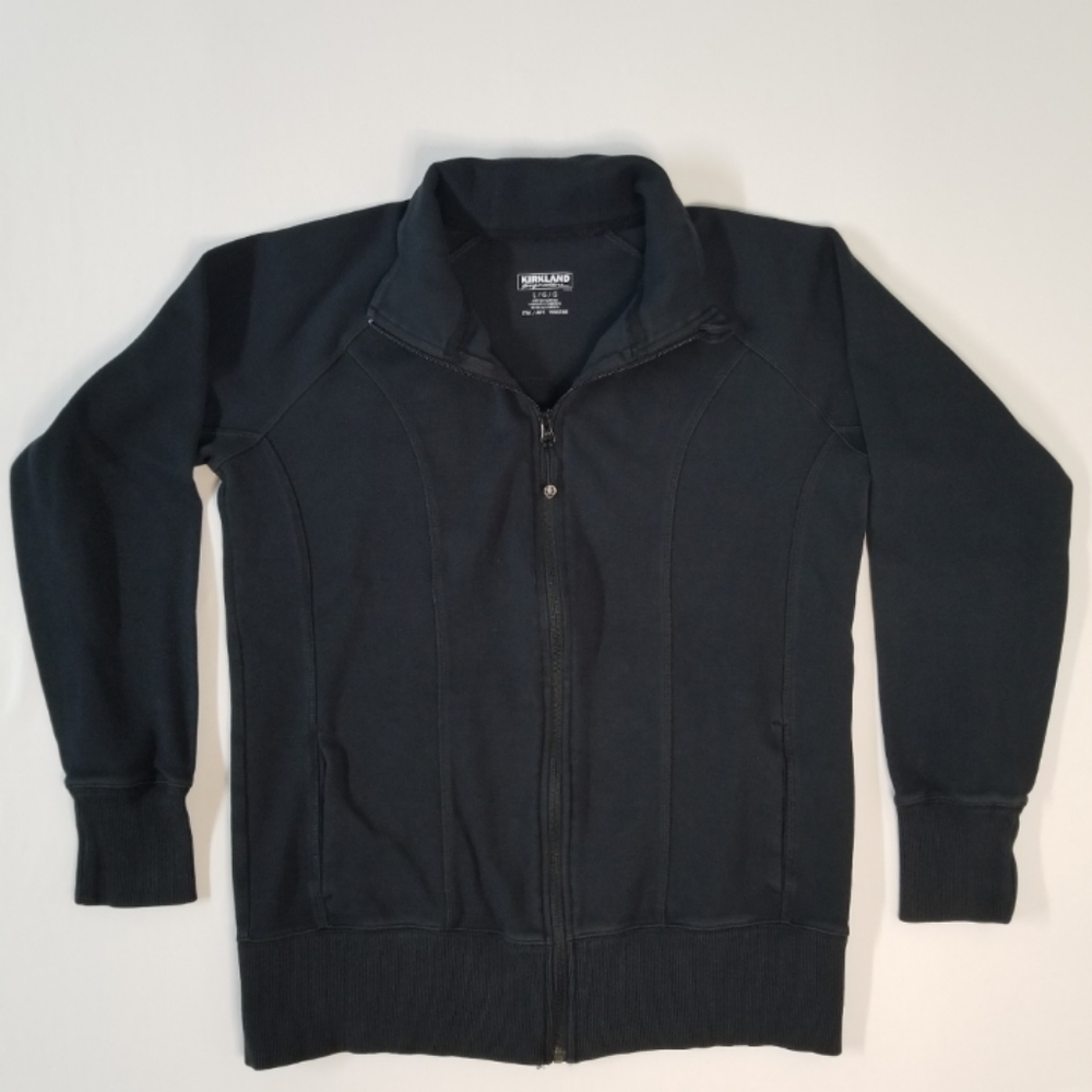 Black Kirkland Brand Sweatshirt, full Zip Size large